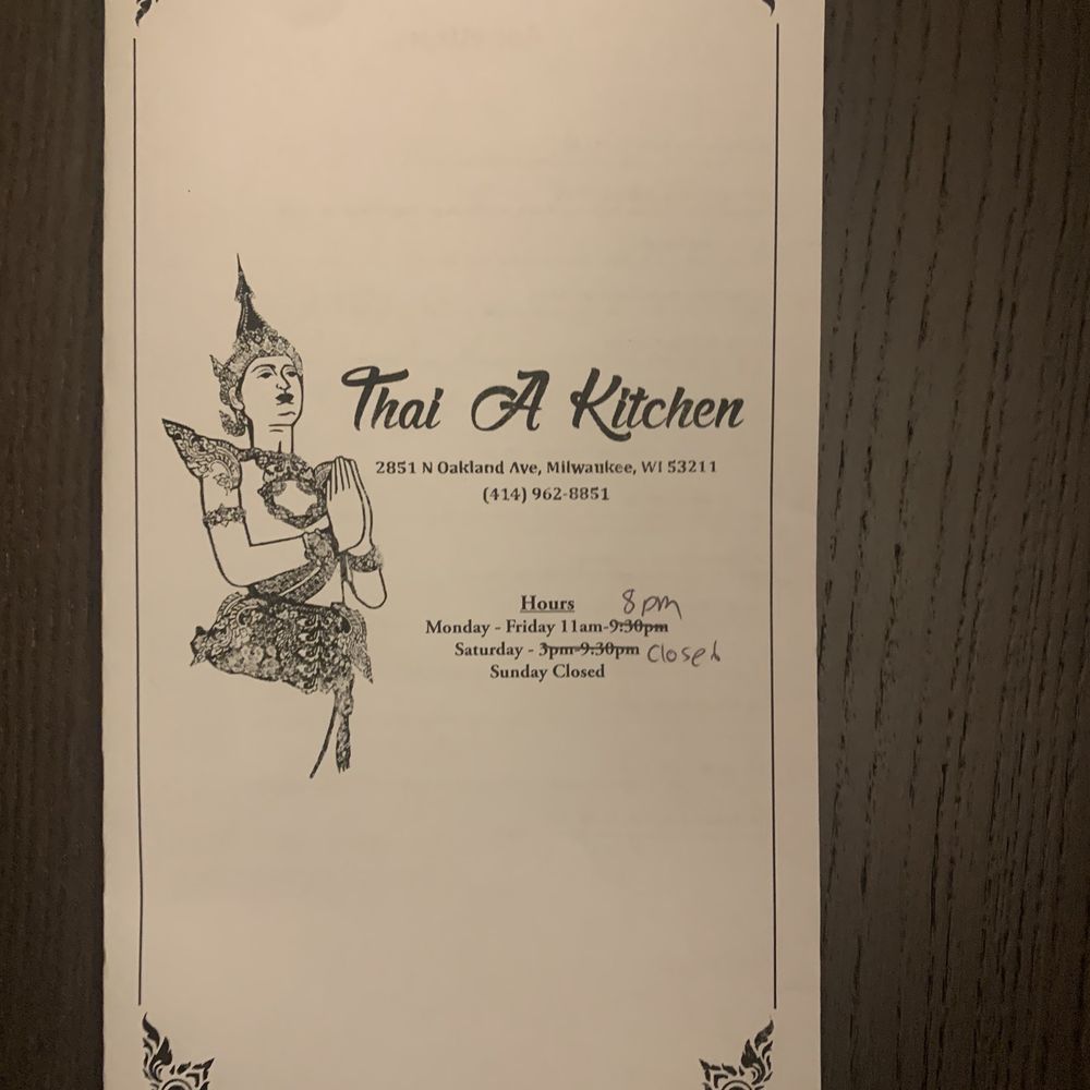 Thai A Kitchen - Hours - Thai Near Me - Milwaukee, Wisconsin