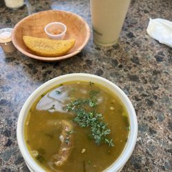El Rinconcito Colombian Cafeteria - Lunch special soup and empanada