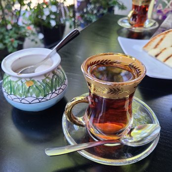 Marlaina's Mediterranean Kitchen - The owner gave us complementary Persian Tea I think it was? A very delicate flavor and I loved it. - Mediterranean Near Me - Burien, Washington