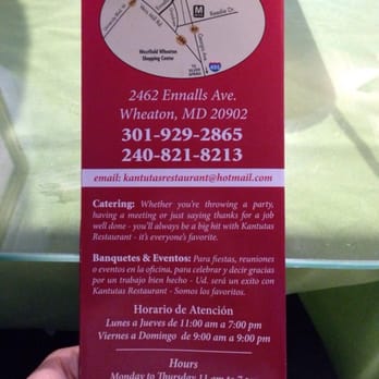 Kantutas Restaurant - Menu 4/4 - Latin American Near Me - Silver Spring, Maryland