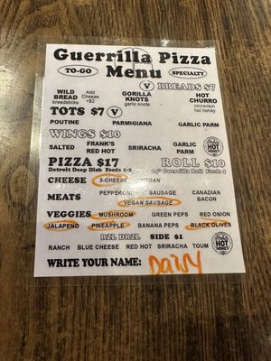 Menu photo 3 Guerrilla Pizza Las Vegas, NV Menu photo 3 Guerrilla Pizza Las Vegas, NV