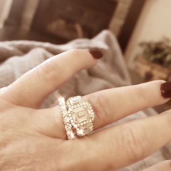 Olympics Jewelry - Emerald cut diamond ring with halo, eternity band - Jewelry Near Me - Los Angeles, California Olympics Jewelry - Emerald cut diamond ring with halo, eternity band - Jewelry Near Me - Los Angeles, California