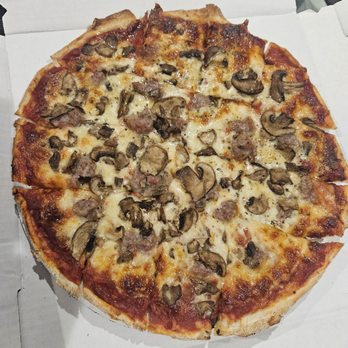 Al's Pizza - Mushroom & Sausage pizza. 05-23-26 - Pizza Near Me - Warrenville, Illinois Al's Pizza - Mushroom & Sausage pizza. 05-23-26 - Pizza Near Me - Warrenville, Illinois