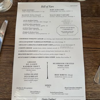 Dunsmoor - Menu - American Near Me - Los Angeles, California
