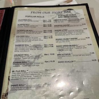 Ichiban Japanese & Sushi Restaurant - Menu of Rolls - Japanese Near Me - Brea, California