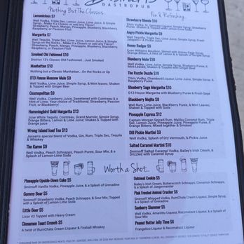 District 13 - Menu - New American Near Me - Sunbury, Ohio