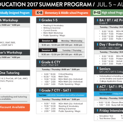 M2M Education - M2m is offering 2017 Summer Programs for grades 1-12.  Call for more info!