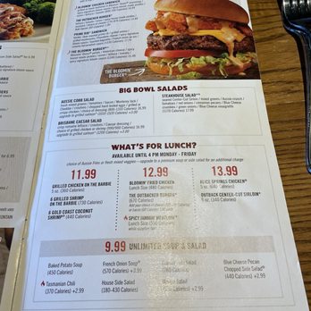 Outback Steakhouse - Menu - Steakhouses Near Me - Wappingers Falls, New York