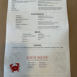 Menu as of April 2026