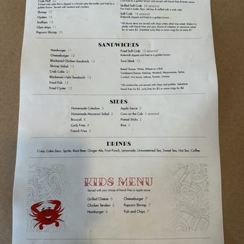 L P Steamers - Menu as of April 2026 - Seafood Near Me - Baltimore, Maryland