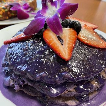 Guieb Cafe - Ube mascarpone pancakes - New American Near Me - Honolulu, Hawaii Guieb Cafe - Ube mascarpone pancakes - New American Near Me - Honolulu, Hawaii