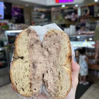 Forest Hills Bagels - Toasted Everything Bagel with Chocolate Chip Cream Cheese - Bagels Near Me - Forest Hills, New York