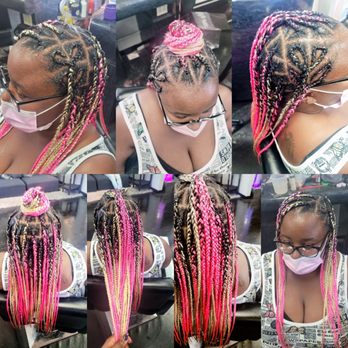 Braids-N-Motion - Knotless Box Braids with side hearts - Hair Extensions Near Me - Carson, California