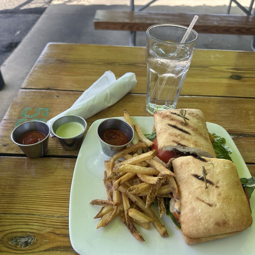 Grilled Chicken BLT Sandwich, w/ Sea Salt Fries Grilled Chicken BLT Sandwich, w/ Sea Salt Fries