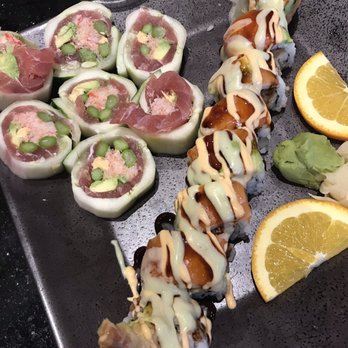 Wasabi Sushi Bar - Playboy roll on the right - Sushi Bars Near Me - St Charles, Missouri Wasabi Sushi Bar - Playboy roll on the right - Sushi Bars Near Me - St Charles, Missouri