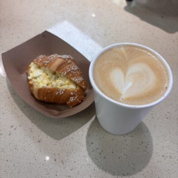 Cafe Bait - Egg salad croissant and a cappuccino. - Bakeries Near Me - Cooper City, Florida Cafe Bait - Egg salad croissant and a cappuccino. - Bakeries Near Me - Cooper City, Florida