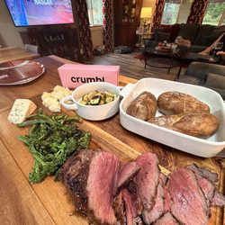Local Boys Fruit & Produce - Bought a beautiful tri-tip, some bakers, broccolini and zucchini with some cheese and made up a great meal for my parents anniversary.