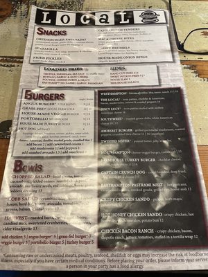 Menu photo 2 Local Burger Easthampton, MA
