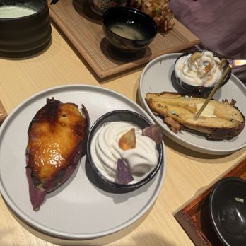 Tendon Kohaku - Baked Satsuma Sweet Potato with Butter and Honey and Sweet Potato Crème Brûlée - Japanese Near Me - Seattle, Washington Tendon Kohaku - Baked Satsuma Sweet Potato with Butter and Honey and Sweet Potato Crème Brûlée - Japanese Near Me - Seattle, Washington