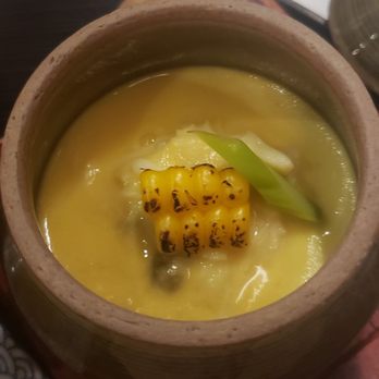 Tetsu Sushi Bar - Corn & Kani Chawanmushi (corn steamed egg with dungeness crab) - Japanese Near Me - Vancouver, British Columbia Tetsu Sushi Bar - Corn & Kani Chawanmushi (corn steamed egg with dungeness crab) - Japanese Near Me - Vancouver, British Columbia