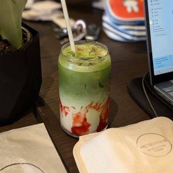 Metropolis Mercantile + Cafe - Iced Strawberry Matcha - Themed Cafes Near Me - Newmarket, Ontario