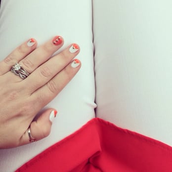 Moon Nails - Nail art by Ann using shellac gel and nail studs. - Nail Salons Near Me - Encinitas, California