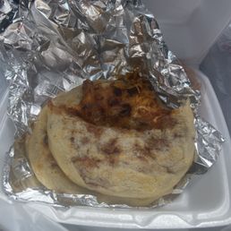 Cheese, bean and pork Pupusas.