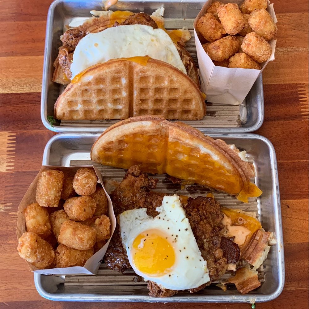 Bruxie - 2 Holy Chicken Sandwich and Tots - Sandwiches Near Me - Orange, California Bruxie - 2 Holy Chicken Sandwich and Tots - Sandwiches Near Me - Orange, California