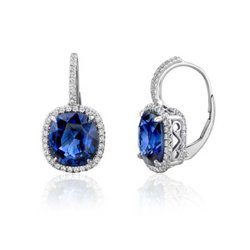 Sapphire and diamond dangle earrings at Smythe and Cross