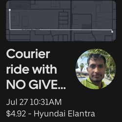 Uber - Beware of this driver!!!  He does not return phone calls or text and also said he delivered to an address that is not a valid address