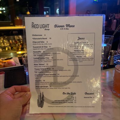 Menu photo 2 Red Light Lounge Tucson, AZ