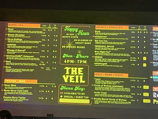 Menu photo 5 The Veil Brewing Richmond, VA