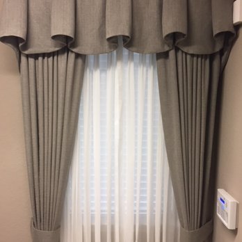 Polished Living - Custom Traversing Draperies with soft Valance - Shades & Blinds Near Me Polished Living - Custom Traversing Draperies with soft Valance - Shades & Blinds Near Me