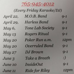 The Windmill Tavern - Entertainment schedule