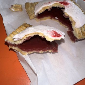 Window Coffee Bar - Raspberry Prickly Pear Tart (broken in half to highlight the filling) - Coffee & Tea Near Me - Phoenix, Arizona