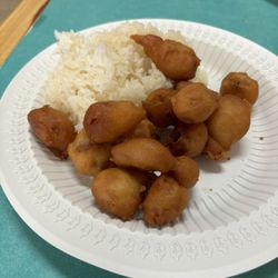 New Wah Garden - Sweet and sour pork minus the sauce which we put on separately.