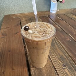 Iced toffee latte