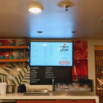 First Light Coffee and Juice Bar - First Light Menu and Cash Register - Bakeries Near Me - Kapaa, Hawaii