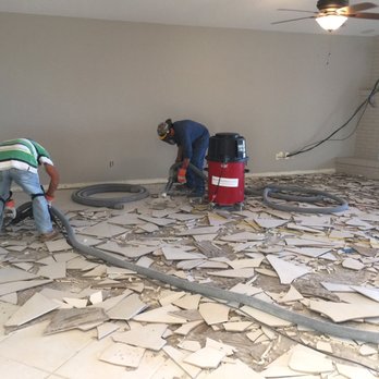 Austin Dustless Tile Removal - Breaking up the tile. - Demolition Services Near Me
