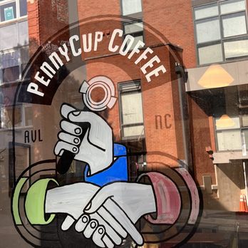 PennyCup Coffee - Front window of PennyCup Coffee - Coffee & Tea Near Me - Asheville, North Carolina PennyCup Coffee - Front window of PennyCup Coffee - Coffee & Tea Near Me - Asheville, North Carolina