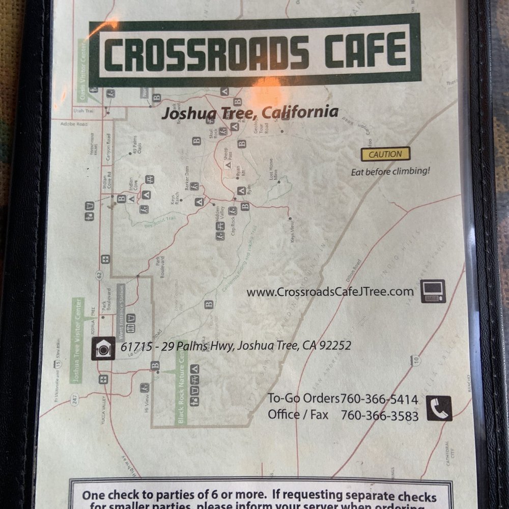Crossroads Cafe - Menu 10/24/21 - Cafes Near Me - Joshua Tree, California Crossroads Cafe - Menu 10/24/21 - Cafes Near Me - Joshua Tree, California