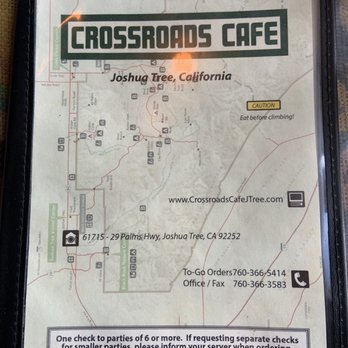 Crossroads Cafe - Menu 10/24/21 - Cafes Near Me - Joshua Tree, California