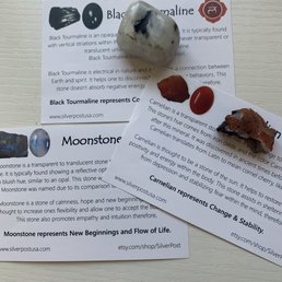 all stones come with a card to help you better understand what they do