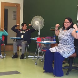 Shira Oz Sinai - Shira teaching a workshop on reducing test-taking anxiety for teachers and school staff.