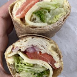 Jitters Cafe - Honey Wheat Wrap with onion, very good!