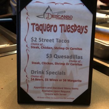 Descanso - Taquero Tuesday in Plancha Room ONLY - so good! - Mexican Near Me - Costa Mesa, California