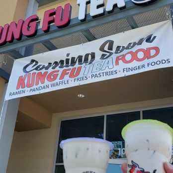 Kung Fu Tea - Left: wintermelon milk tea with boba medium Right: kung fu milk tea with boba large - Bubble Tea Near Me - San Marcos, California