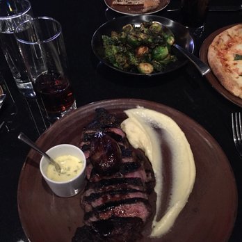 Spago - NY Strip (Best I've ever had) and Brussel Sprouts - New American Near Me - Las Vegas, Nevada Spago - NY Strip (Best I've ever had) and Brussel Sprouts - New American Near Me - Las Vegas, Nevada