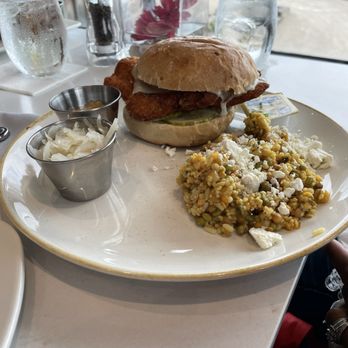 Table Rock House Restaurant - Chicken Schnitzel Sandwich with Seven Grain Salad - American Near Me - Niagara Falls, Ontario Table Rock House Restaurant - Chicken Schnitzel Sandwich with Seven Grain Salad - American Near Me - Niagara Falls, Ontario