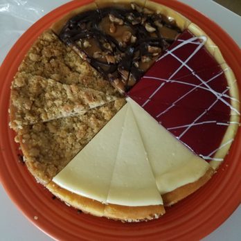 Eli's Cheesecake - Clockwise: Turtle, White Choco Raspberry,  Original,  Apple Streusel. - Desserts Near Me - Chicago, Illinois